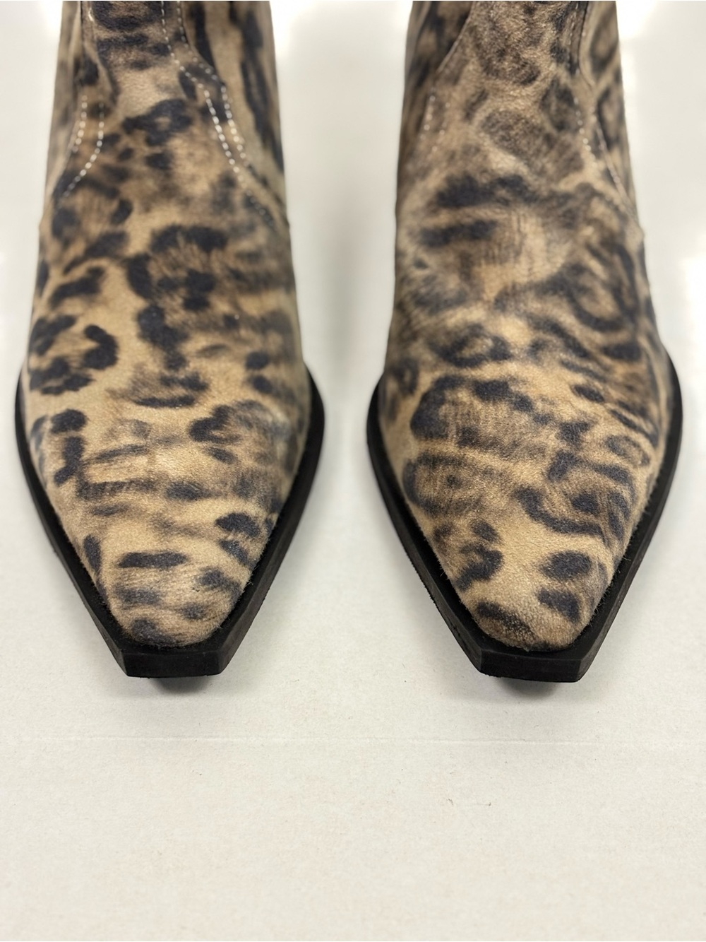 NEW Free People Cat Nap Cowboy Boots in Leopard Suede Size 7.5 - Picture 6 of 15